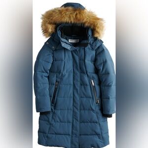 Nine West Teal Coat with Fur hood